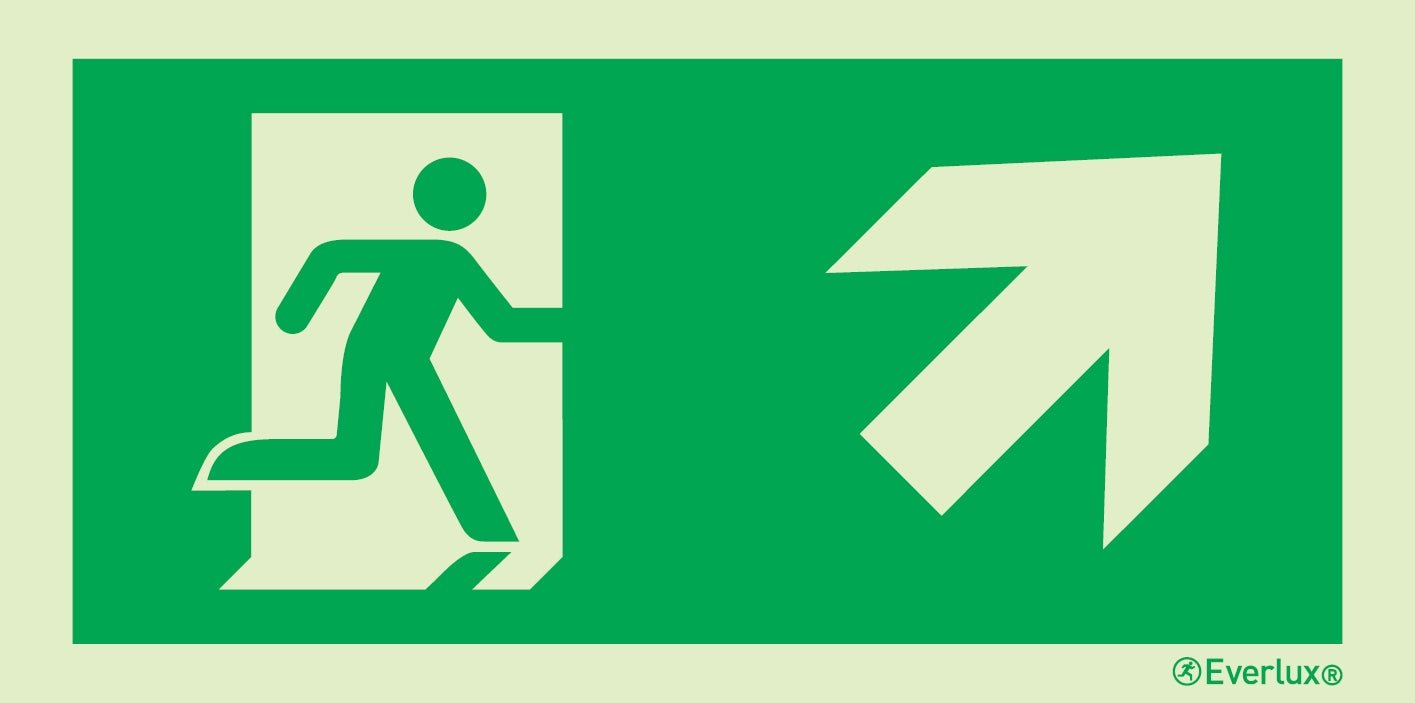 Rettungszeichen rechts aufwärts ISO 7010 m²