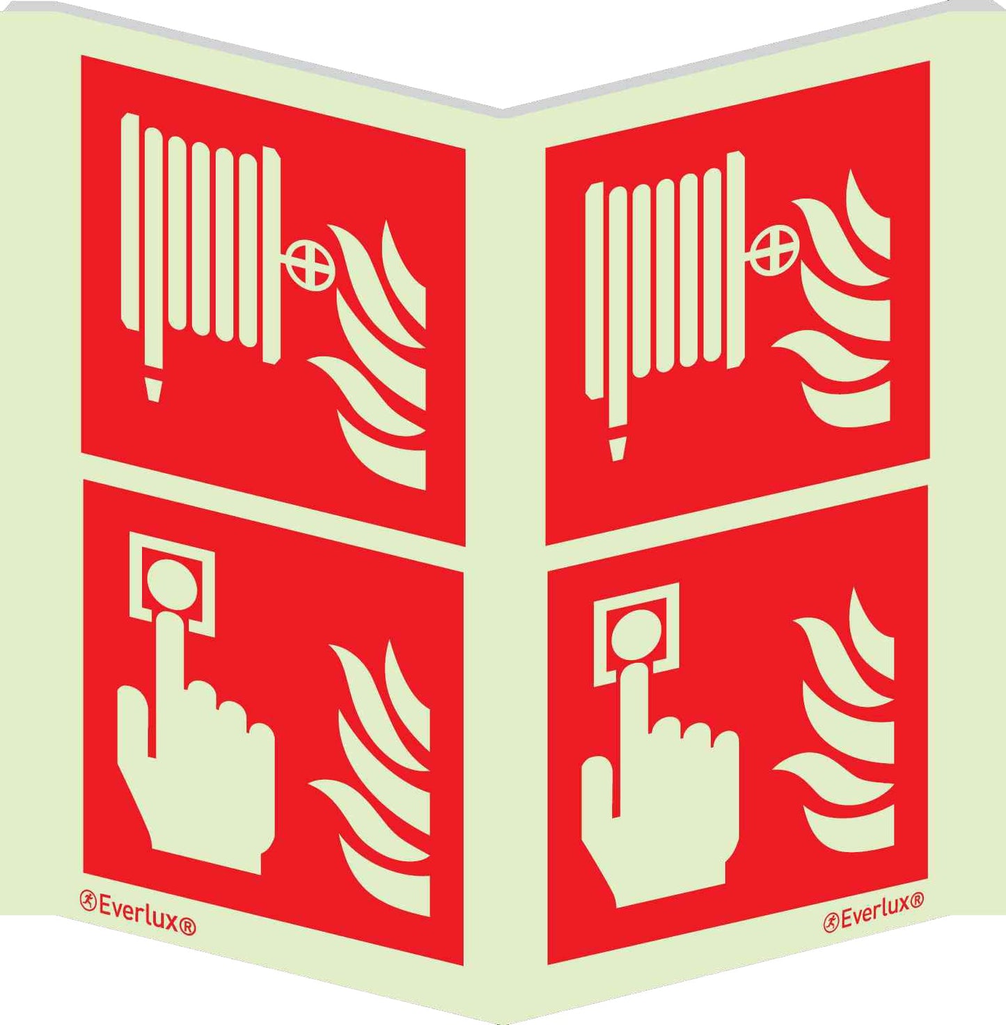 Brandschutzzeichen Kombi Winkelschild Löschschlauch Handalarmtaster m²