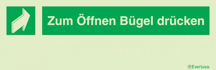 Zum Öffnen Bügel drücken_Hand 400x100mm Kunststoff