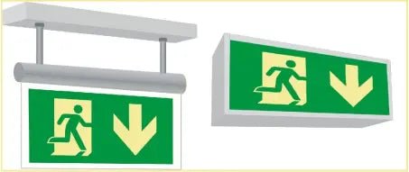 Symbole für Notleuchten Leuchtkörper und Wandlampen - Schweizer Brandschutzshop