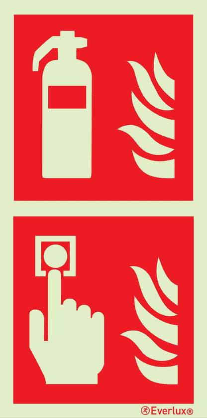 Brandschutzzeichen Kombinations Schilder Feuerlöscher Handalarmtaster m²