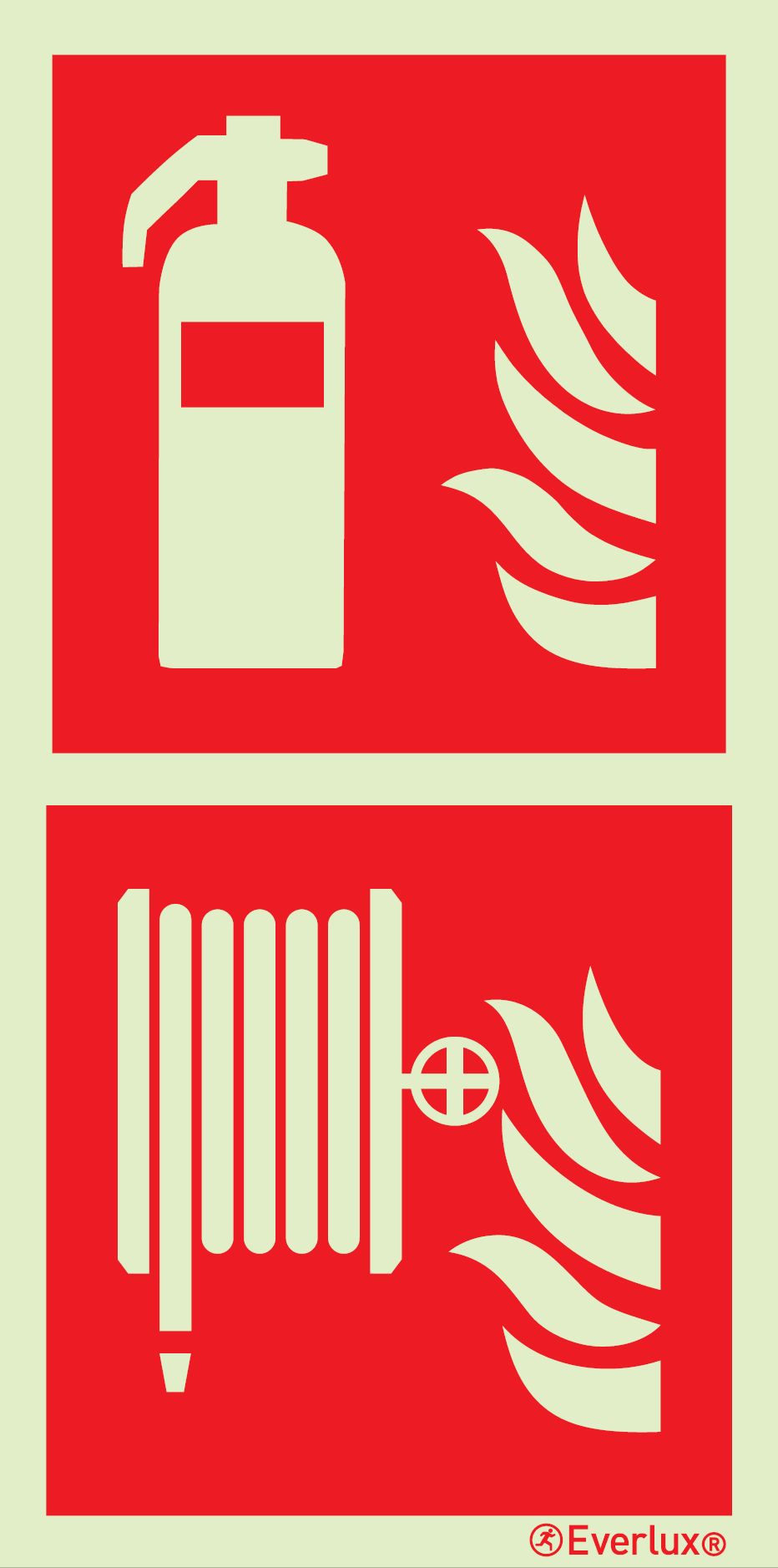 Brandschutzzeichen Kombinations Schilder Feuerlöscher Löschschlauch m²