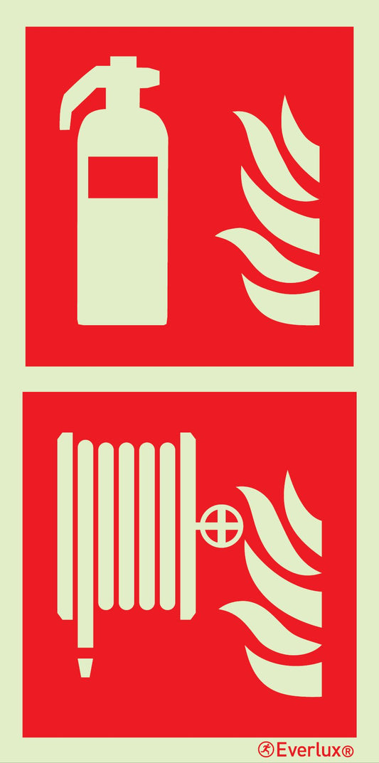 Brandschutzzeichen Kombinations Schilder Feuerlöscher Löschschlauch m²