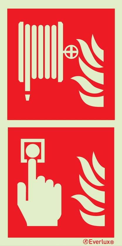 Brandschutzzeichen Kombinations Schilder Löschschlauch Handalarmtaster m²