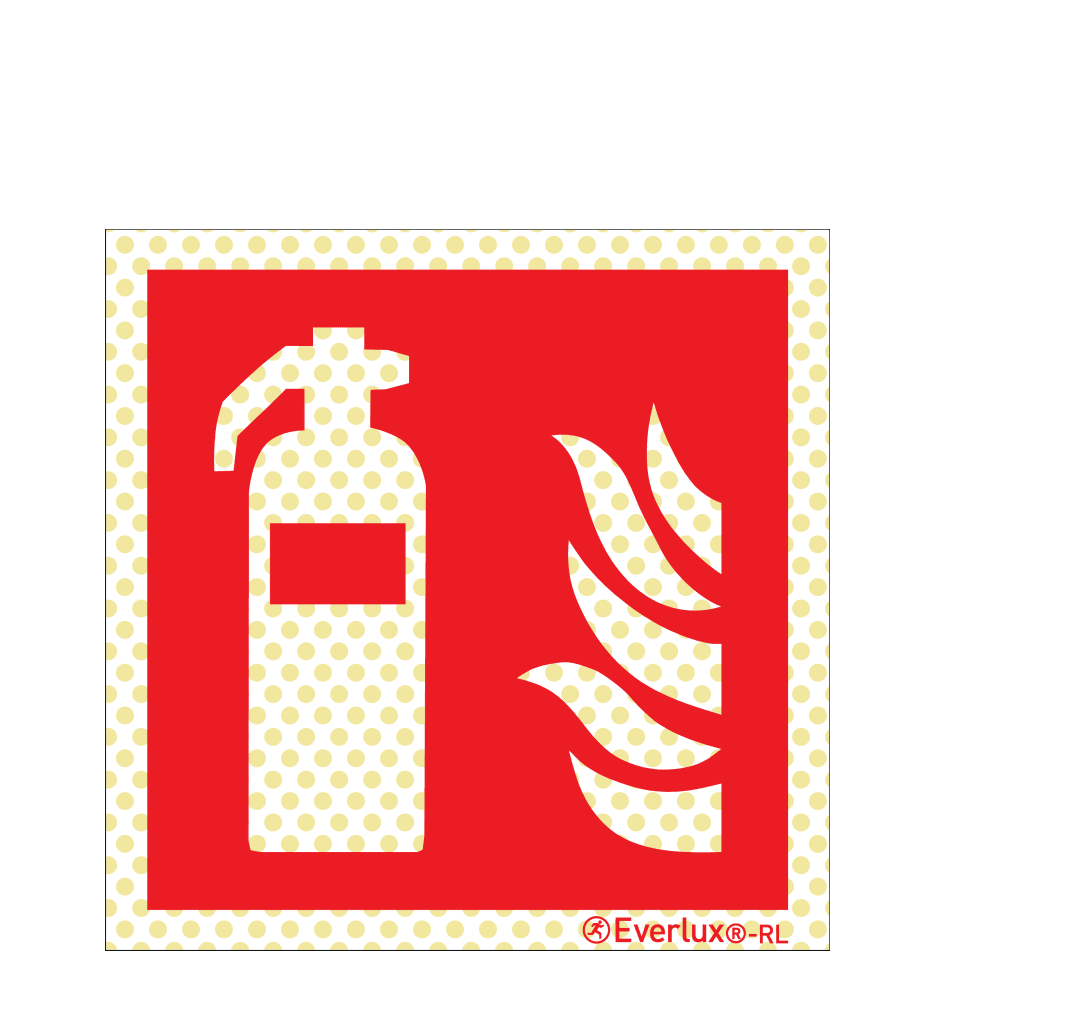 Brandschutzzeichen Reflektierend Feuerlöscher Aluminium 1mm, langnachleuchtend, 215mcd m²