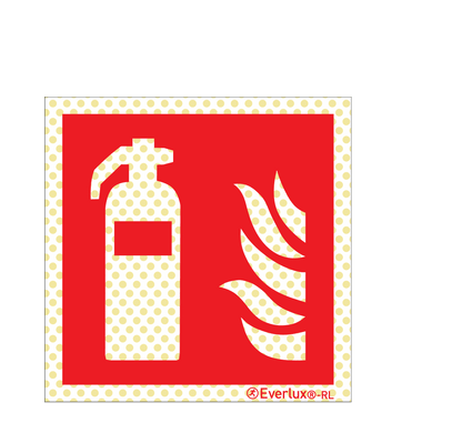 Brandschutzzeichen Reflektierend Feuerlöscher Aluminium 1mm, langnachleuchtend, 215mcd m²