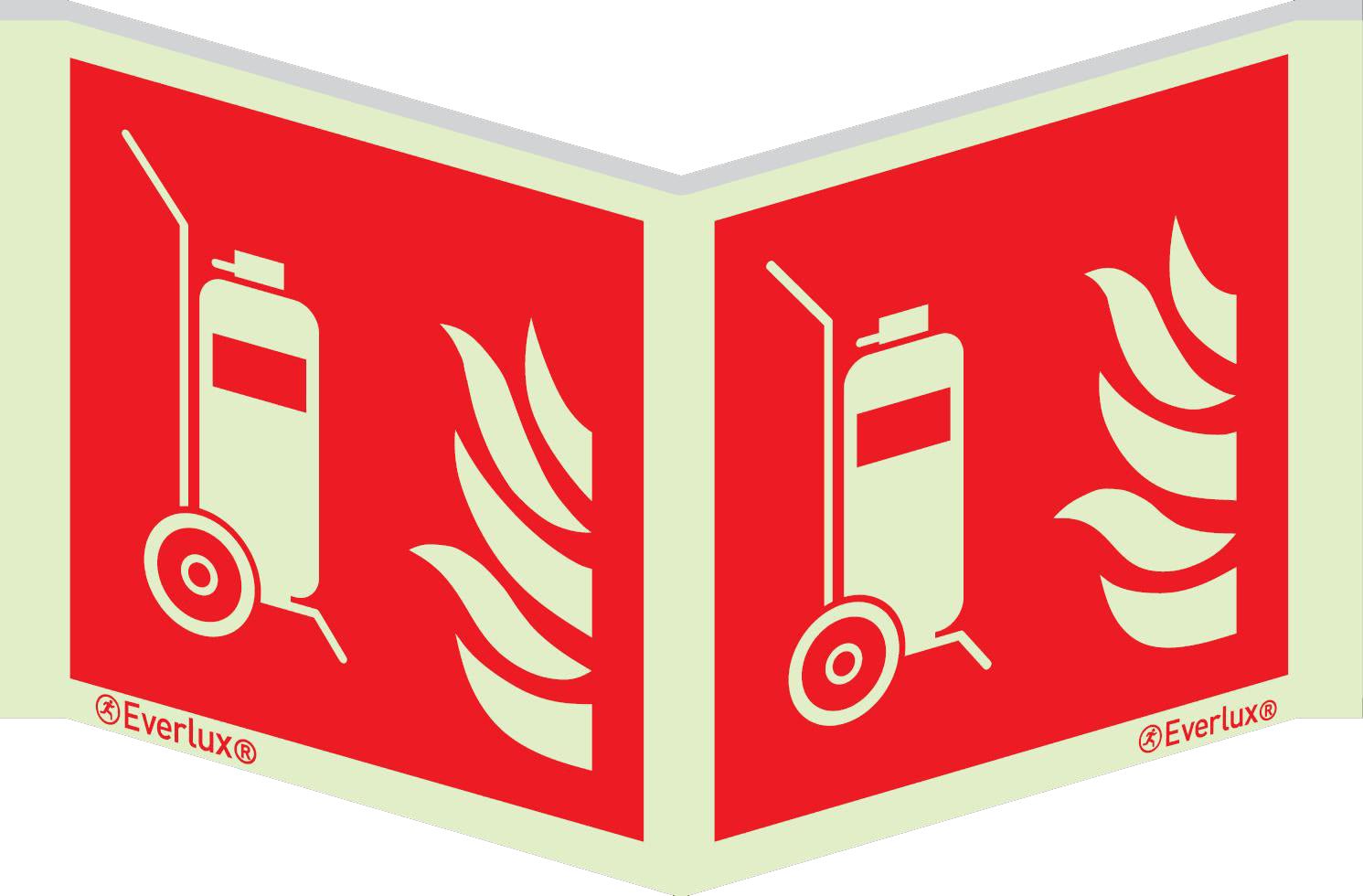 Brandschutzzeichen Winkelschild Fahrbare Feuerlöscher Fahrbare Feuerlöscher m²