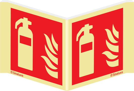 Brandschutzzeichen Winkelschild Feuerlöscher m²