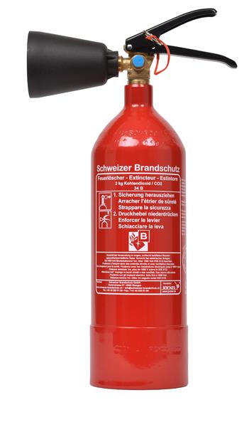 EDV-Feuerlöscher Co2, 2 Kilo K2J