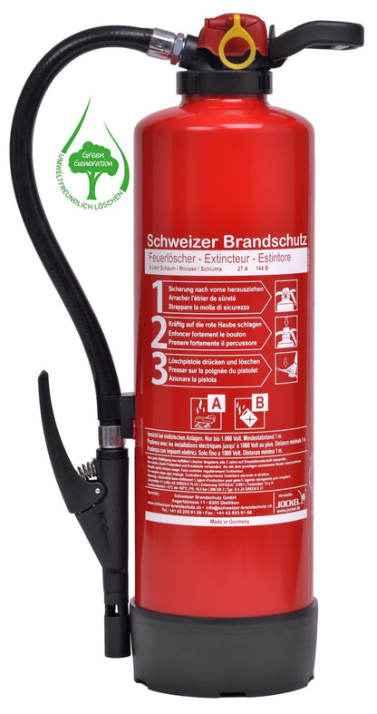 Schaum Feuerlöscher Fluorfrei 9 Liter S9 JX 43 Green 2.0