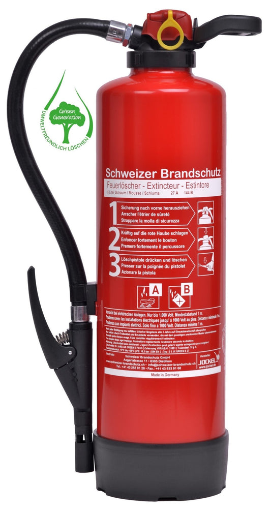 Schaum Feuerlöscher Fluorfrei 9 Liter S9 JX 43 Green 2.0
