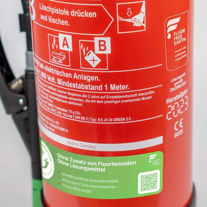 Schaum Feuerlöscher Fluorfrei 9 Liter S9 JX 43 Green 2.0
