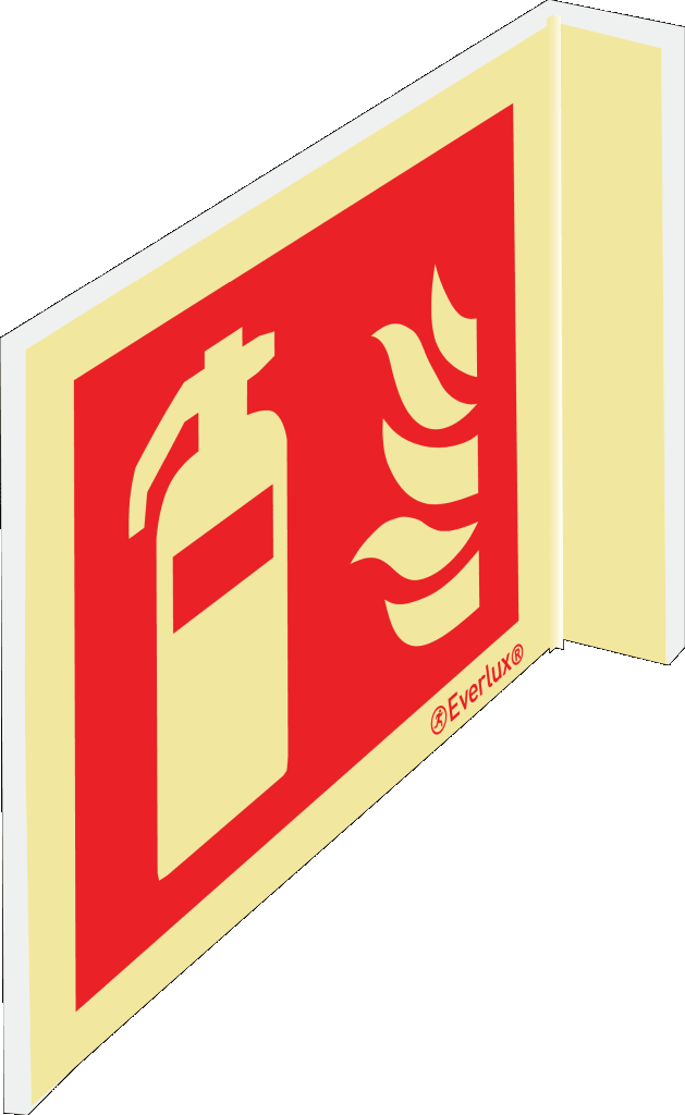 Fahnenschild Feuerlöscher 170x170mm m²