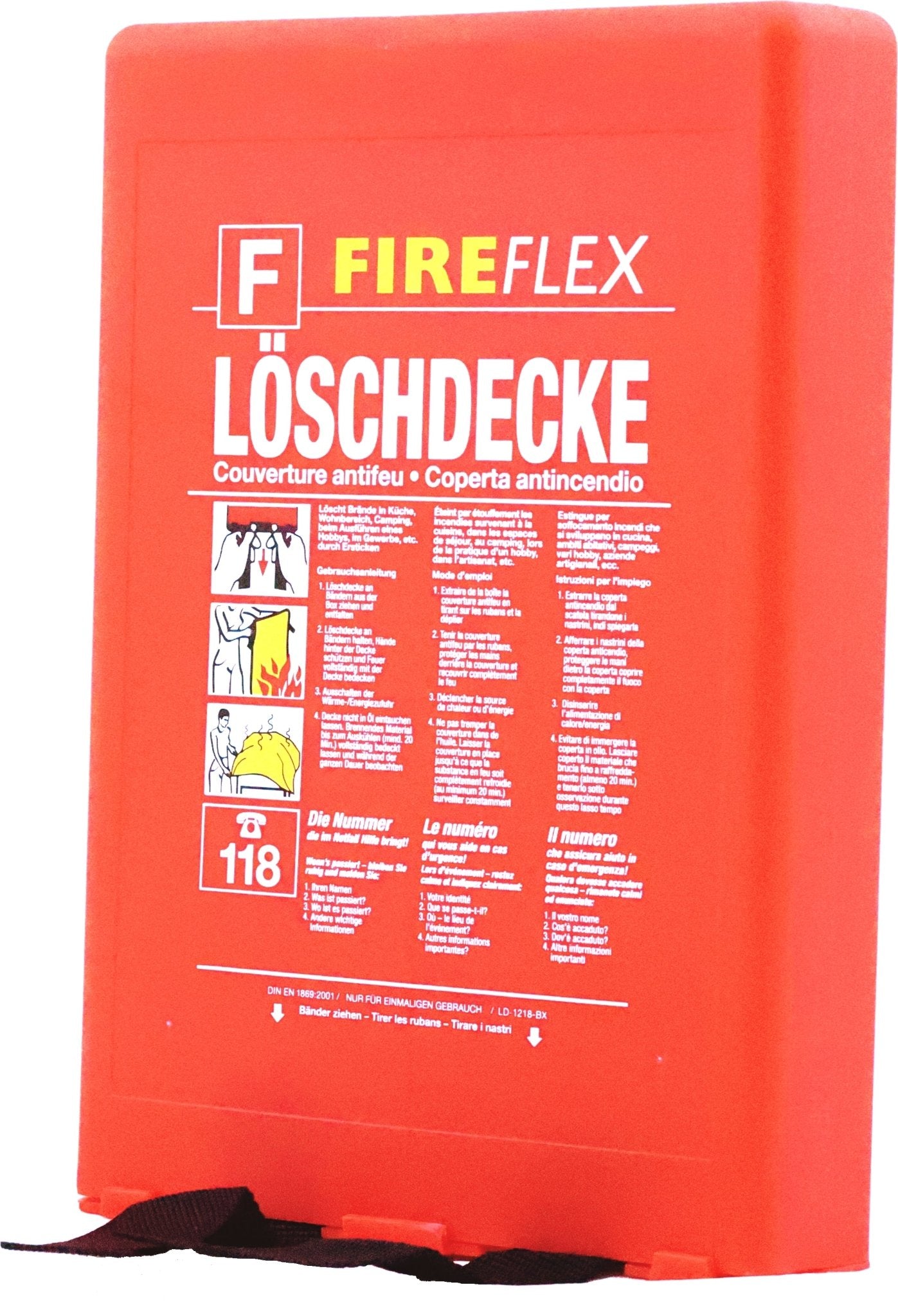 FireFlex Feuer Löschdecke 120x180cm Kunststoffbox