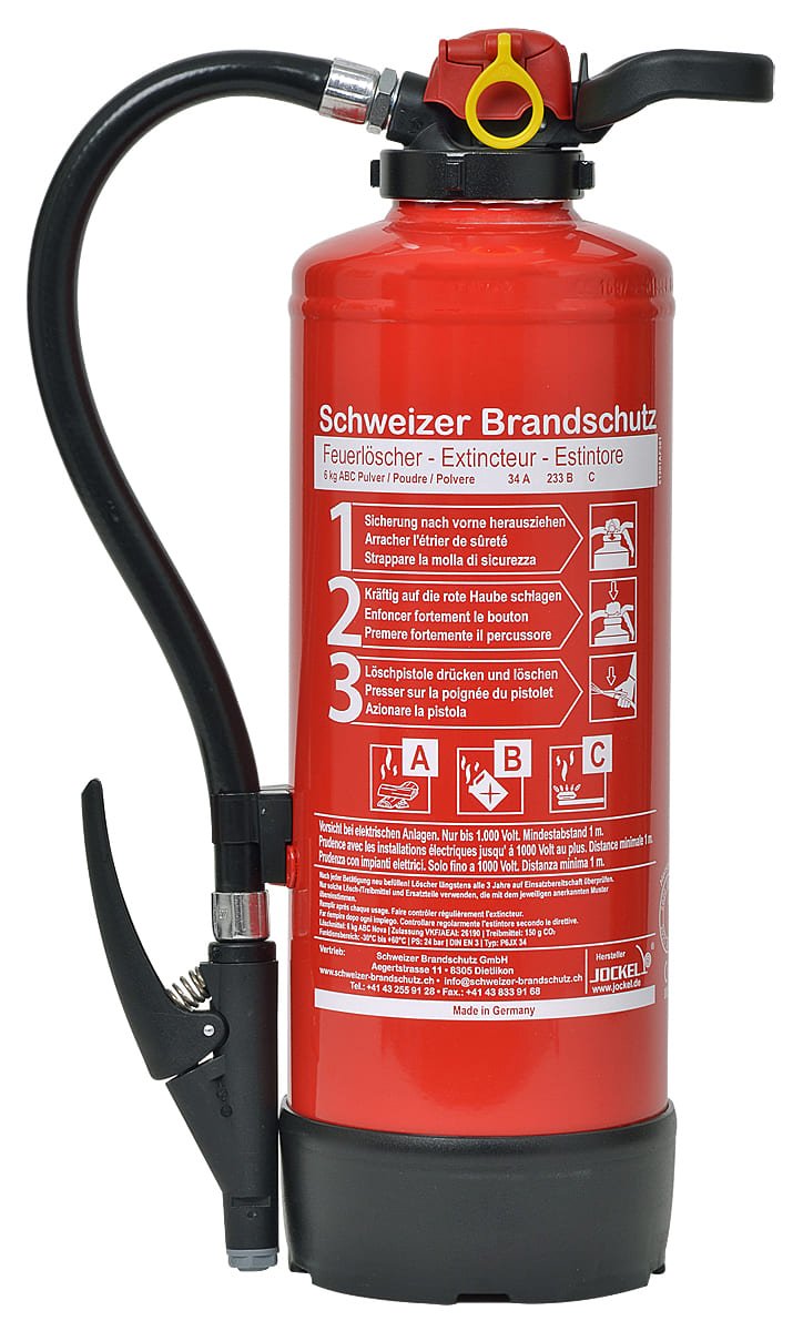 Pulver-Feuerlöscher 6 Kilo P6JXK34