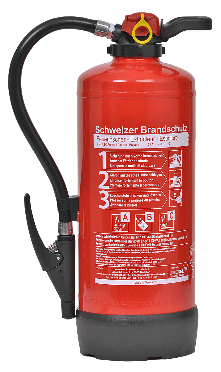 Gewerbe-Feuerlöscher 9 Kilo Pulver P9J55