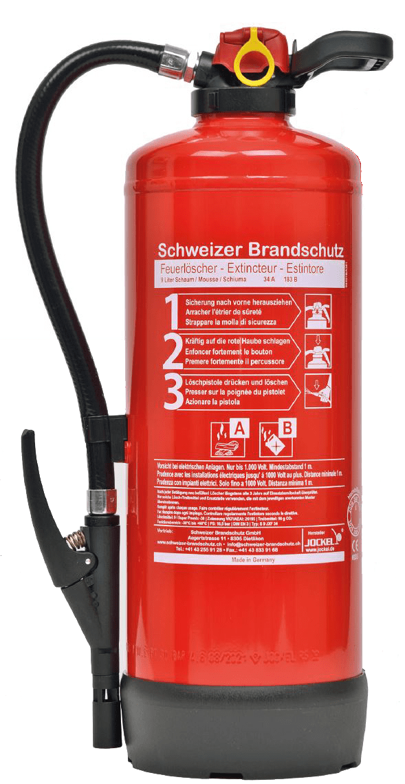Gewerbe-Feuerlöscher 9 Liter Schaum Frostsicher