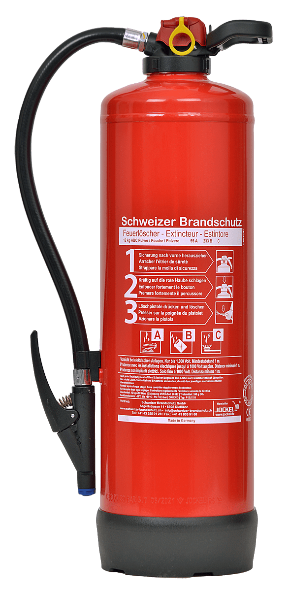 Pulver-Feuerlöscher 12 Kilo P12J55