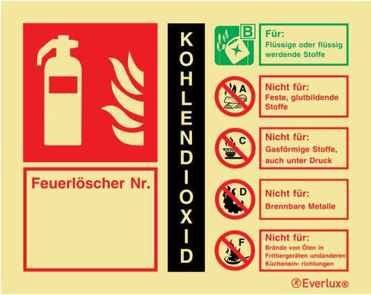 Brandschutzzeichen Löschmittel Co2-Kohlendioxid 150x120mm
