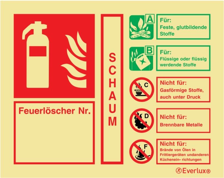 Brandschutzzeichen Löschmittel Schaum 150x120mm