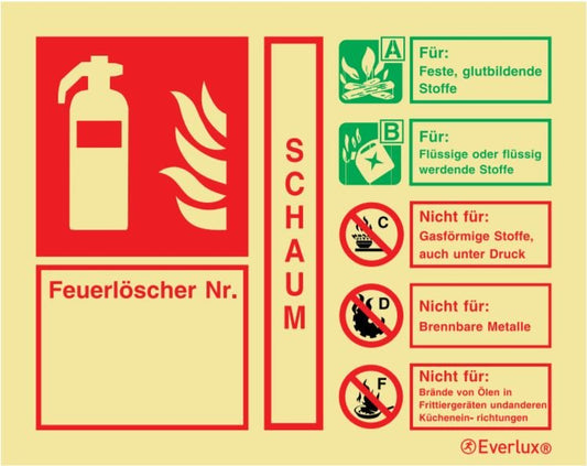 Brandschutzzeichen Löschmittel Schaum 150x120mm