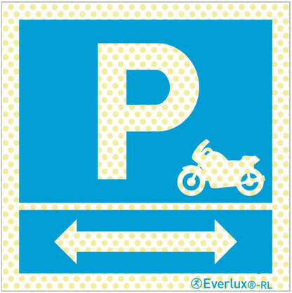 Reflektierende Langnachleuchtende Park Schilder Parkplatz für Motorräder beidseitig Aluminium 1mm, langnachleuchtend, 215mcd m²