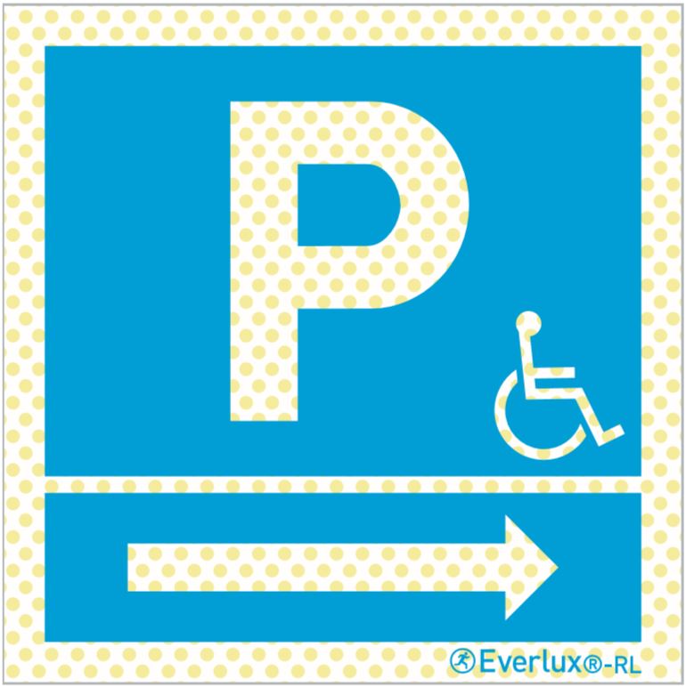 Reflektierende Langnachleuchtende Park Schilder Parkplatz für Behinderte rechts Aluminium 1mm, langnachleuchtend, 215mcd m²