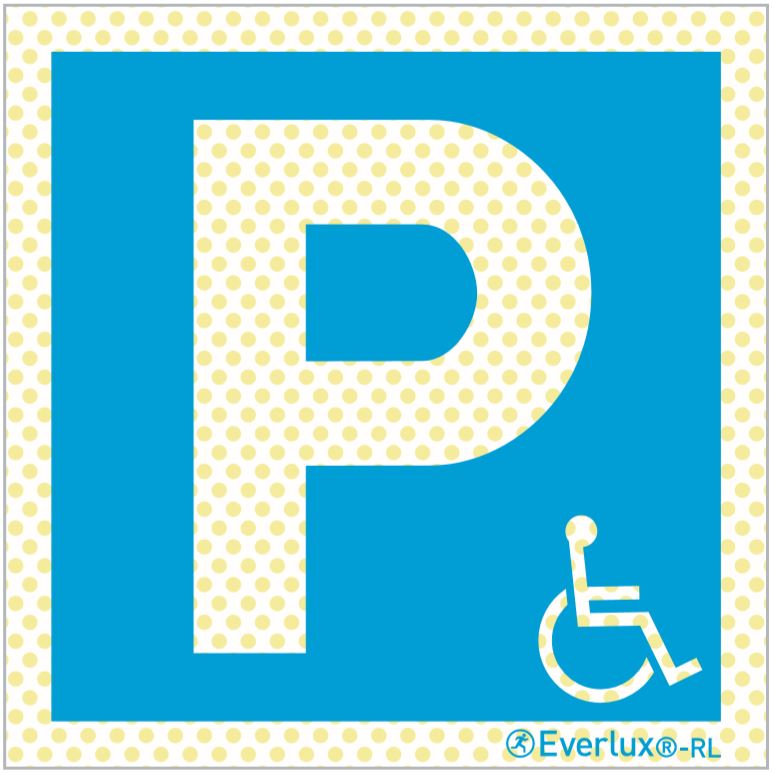 Reflektierende Langnachleuchtende Park Schilder Parkplatz für Behinderte Aluminium 1mm, langnachleuchtend, 215mcd m²