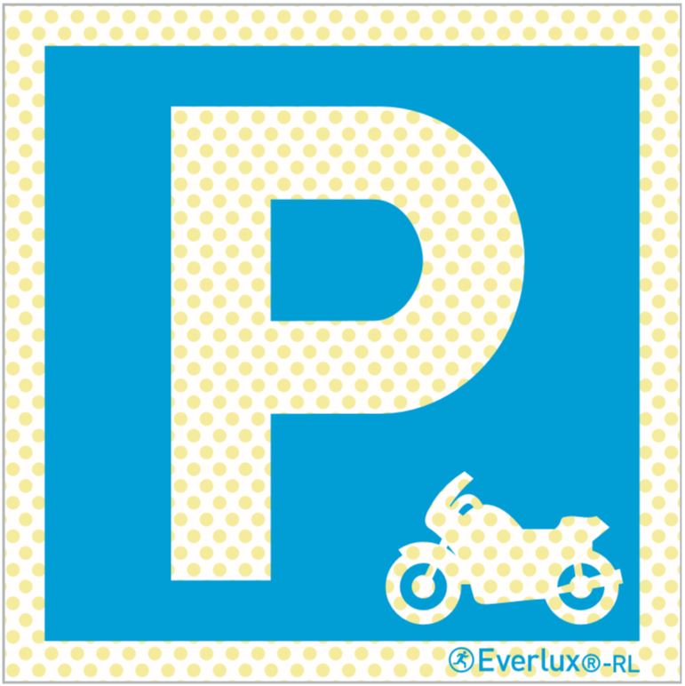 Reflektierende Langnachleuchtende Park Schilder Parkplatz für Motorräder Aluminium 1mm, langnachleuchtend, 215mcd m²