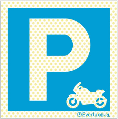Reflektierende Langnachleuchtende Park Schilder Parkplatz für Motorräder Aluminium 1mm, langnachleuchtend, 215mcd m²