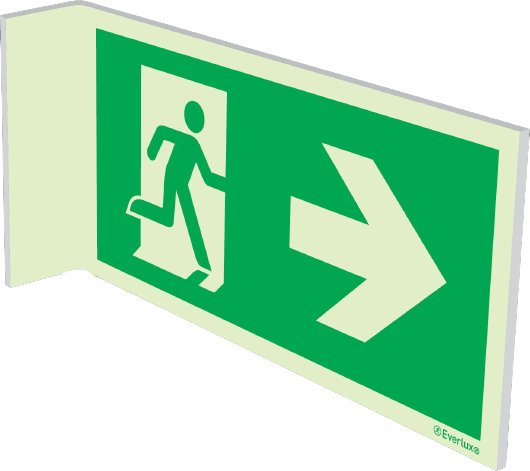 Rettungszeichen Doppelseitig Wandmontage rechts-links