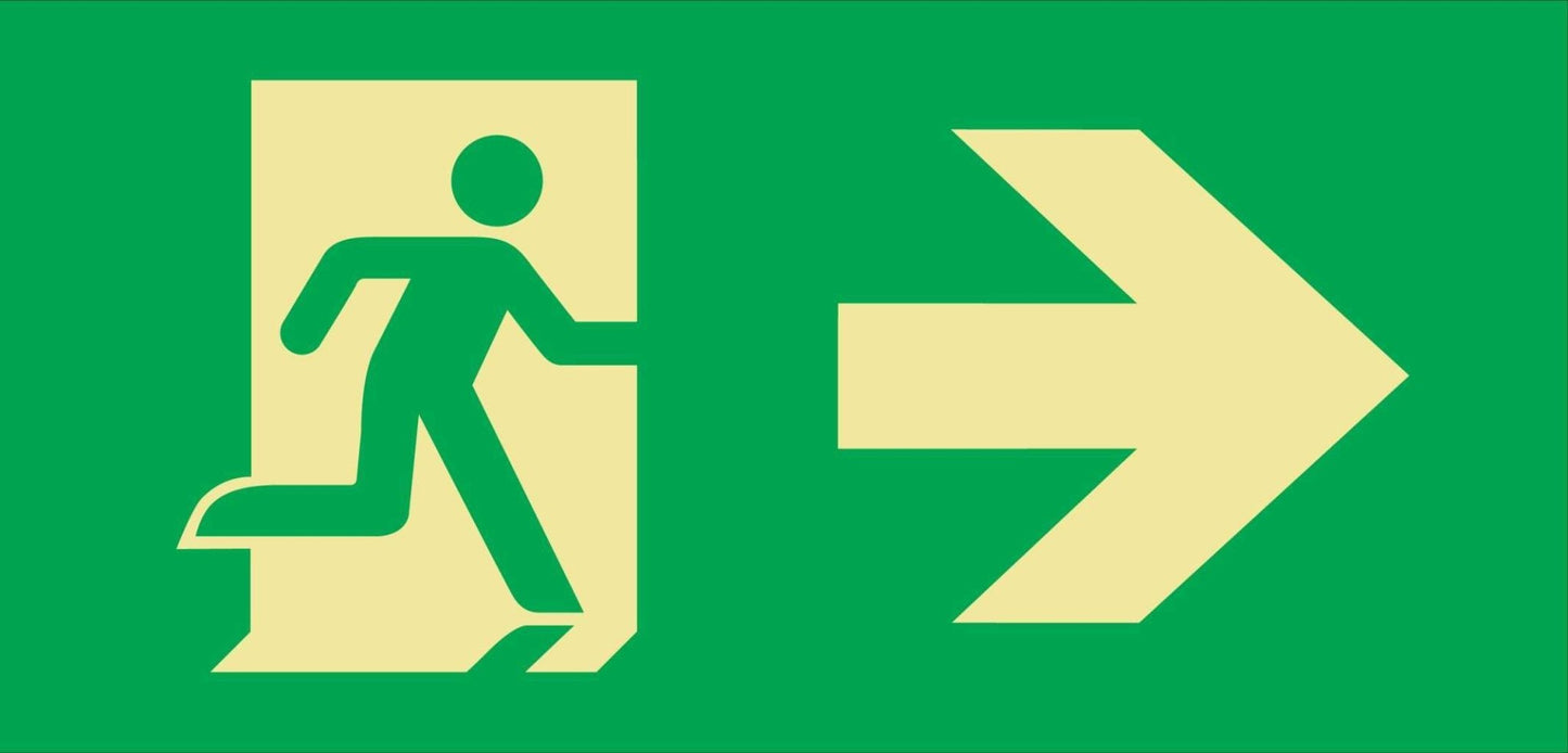 Rettungszeichen für Leuchten nach rechts