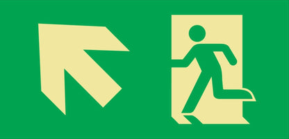 Rettungszeichen für Leuchten links aufwärts