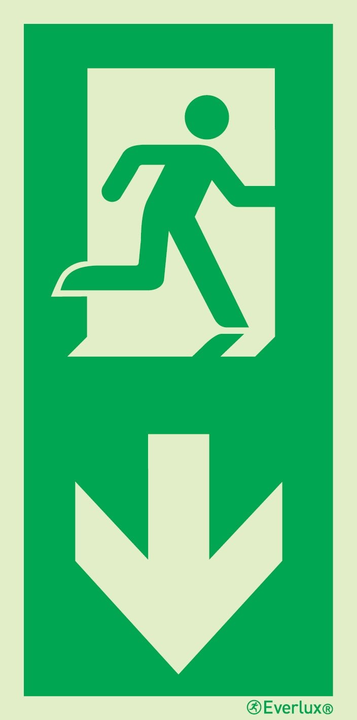 Rettungszeichen geradeaus Etagenwechsel Pfeilermontage m²
