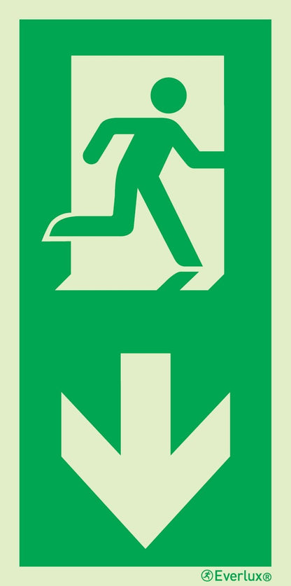 Rettungszeichen geradeaus Etagenwechsel Pfeilermontage m²