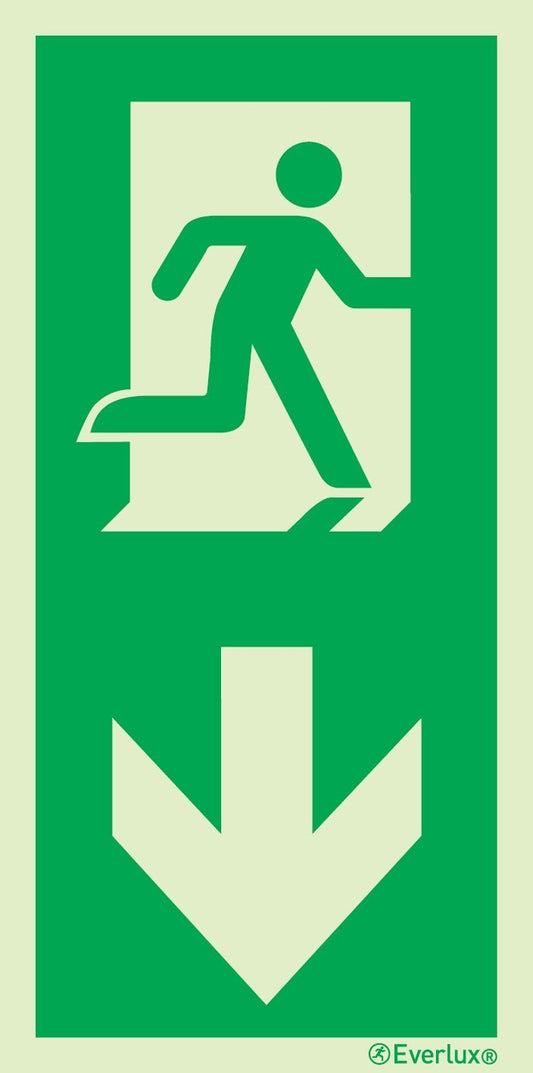 Rettungszeichen geradeaus Etagenwechsel Pfeilermontage m²