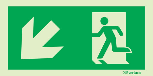 Rettungszeichen links abwärts ISO 7010 m²