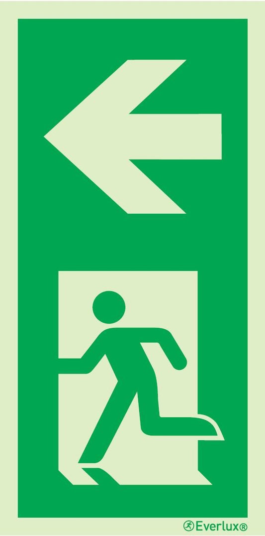 Rettungszeichen nach links Pfeilermontage m²