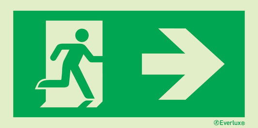 Rettungszeichen nach rechts ISO 7010 m²
