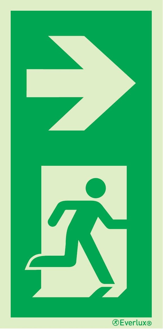 Rettungszeichen nach rechts Pfeilermontage m²