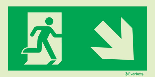 Rettungszeichen rechts abwärts m²