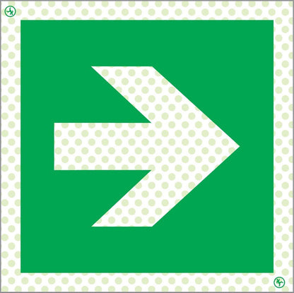 Rettungszeichen Reflektierend Symbole Nach Rechts Aluminium 1mm, langnachleuchtend, 215mcd m²