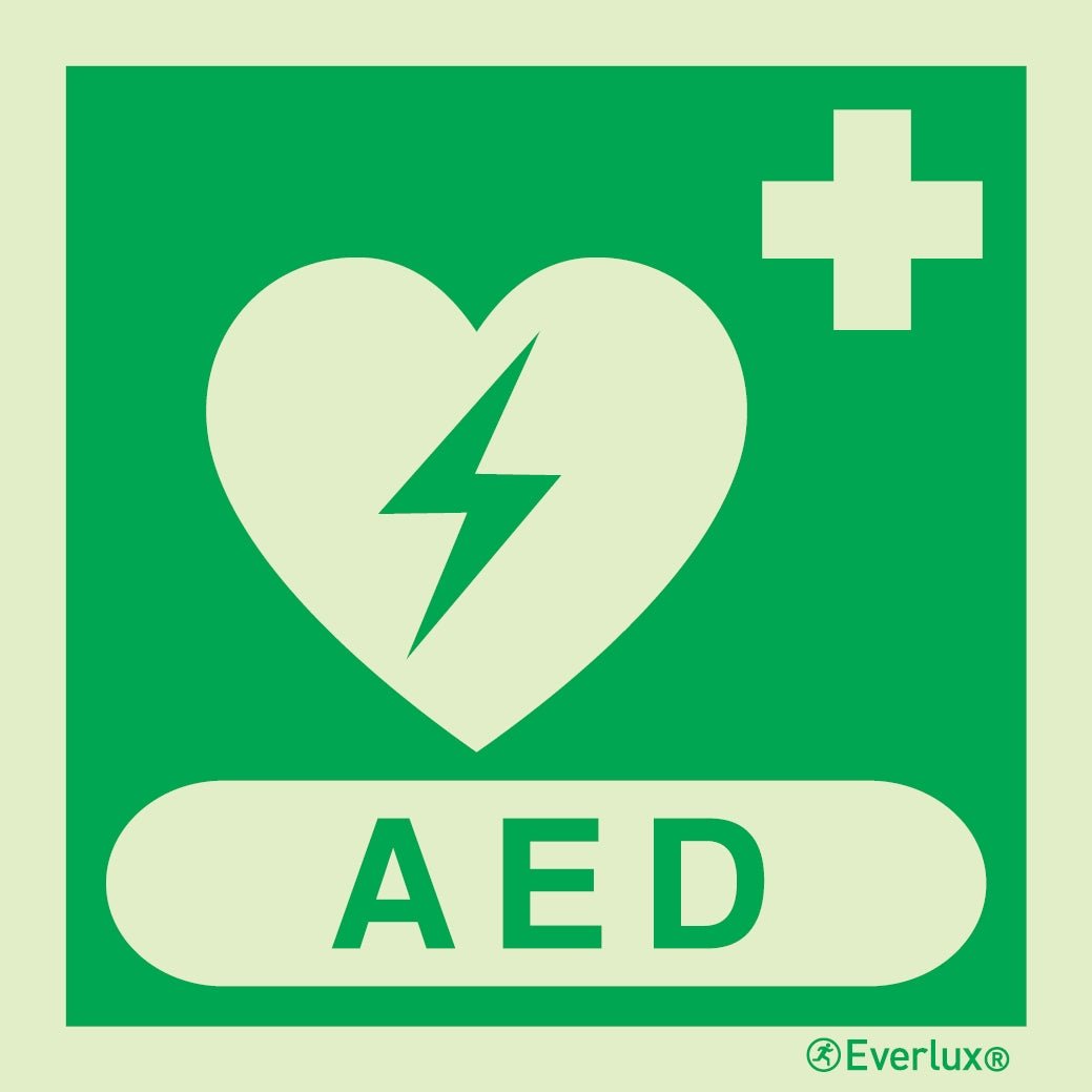 Rettungszeichen Symbole AED m²