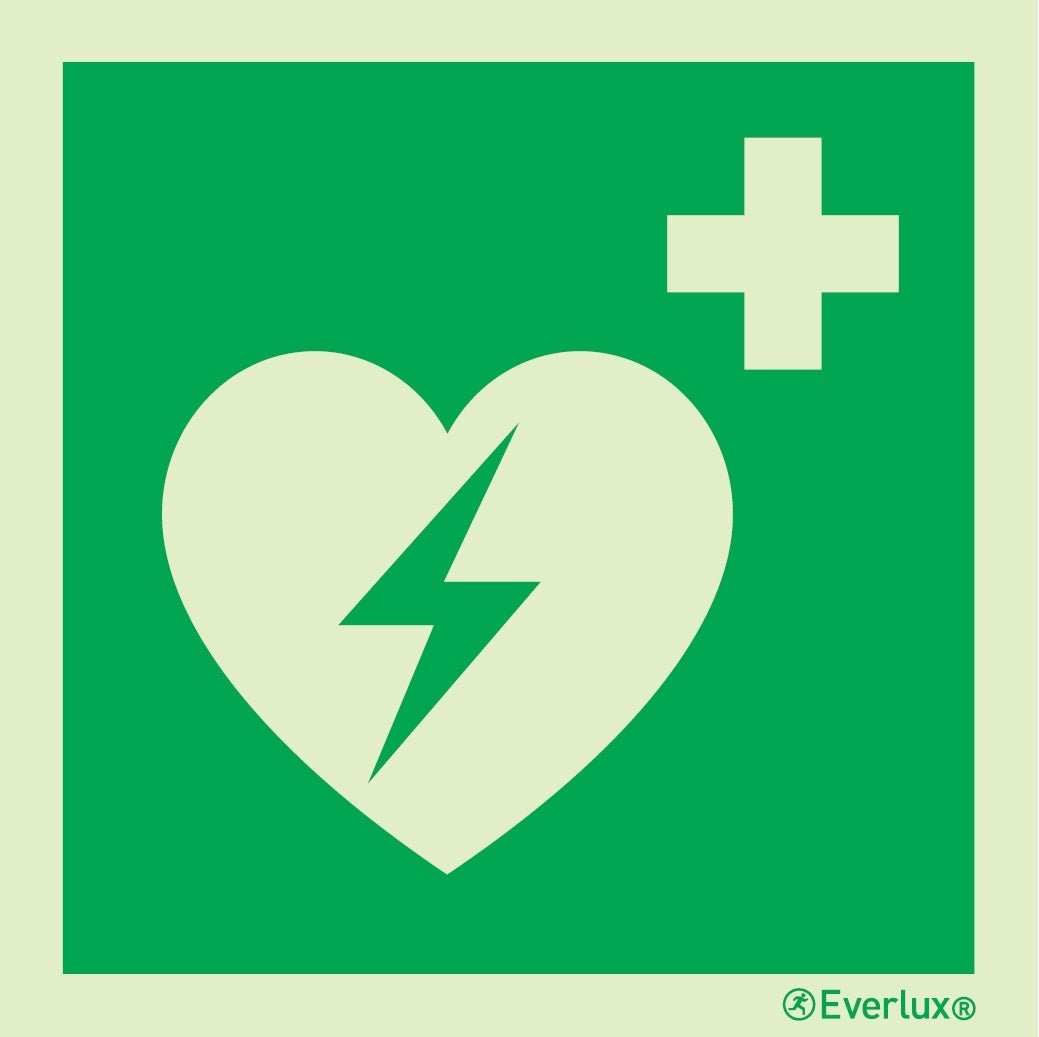 Rettungszeichen - Symbole Defibrillator m²