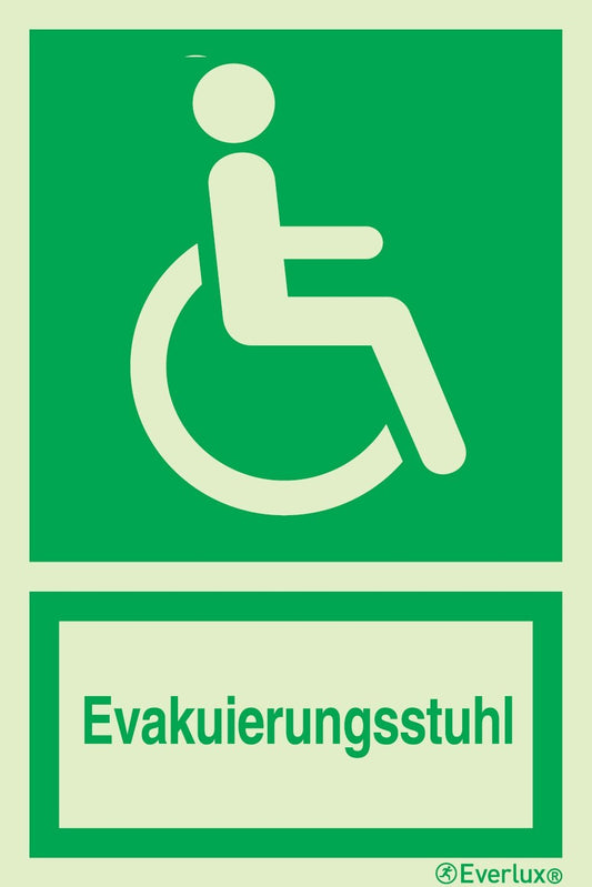Rettungszeichen Symbole Evakuierungsstuhl m²