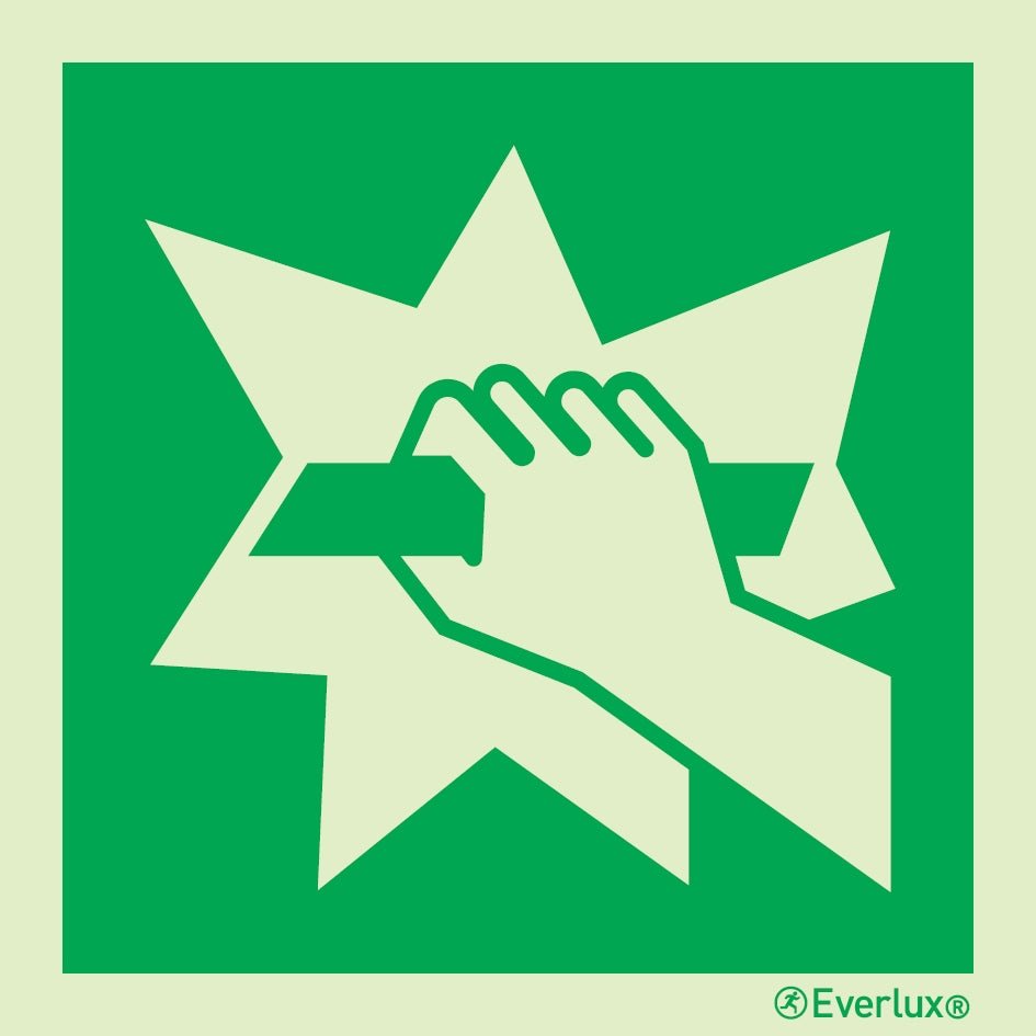Rettungszeichen Symbole Notausgangsvorrichtung 200x200mm Kunststoff