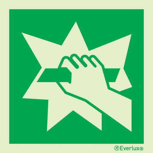 Rettungszeichen Symbole Notausgangsvorrichtung 200x200mm Kunststoff