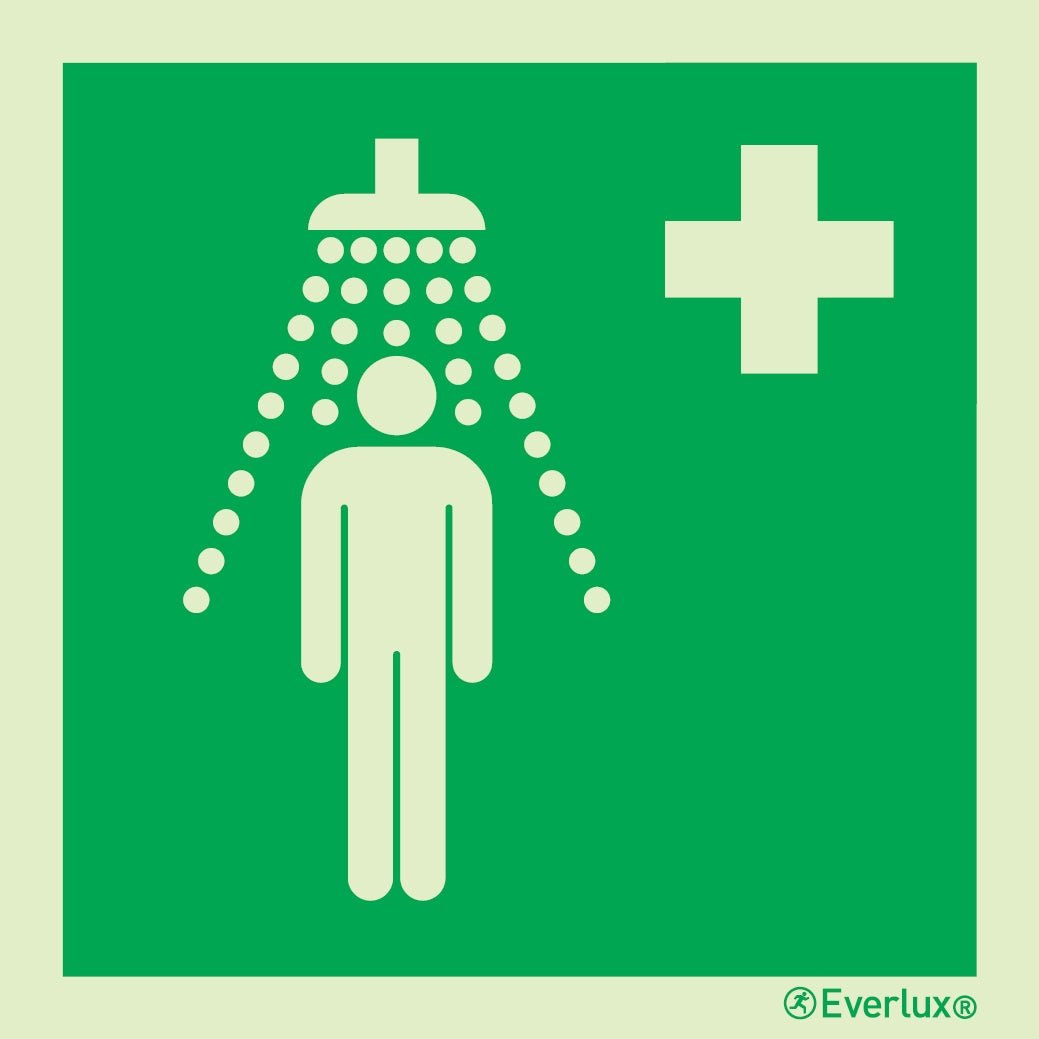 Rettungszeichen Symbole Personennotdusche m²