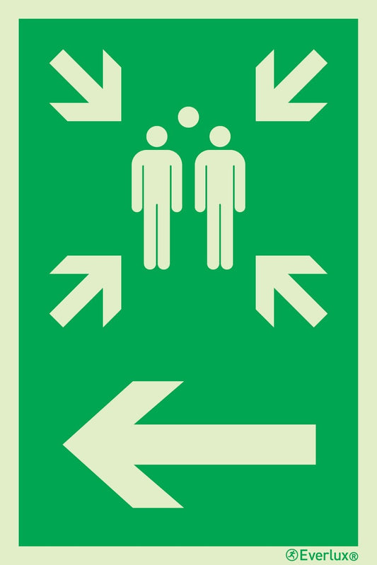 Rettungszeichen Symbole Sammelstelle links m²