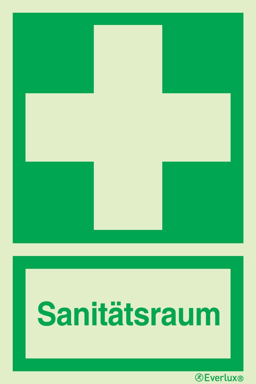 Rettungszeichen Symbole Sanitätsraum m²